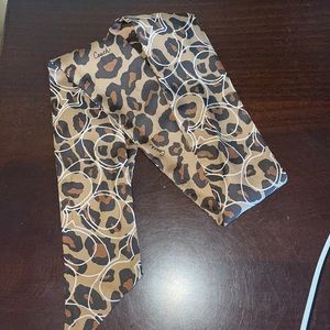 Coach small leopard logo scarf